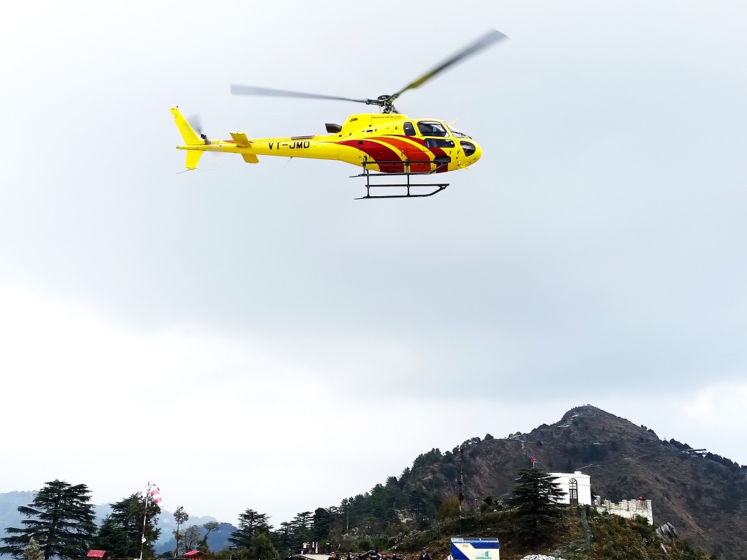 helicopter air safari in mussoorie